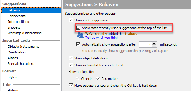 語法提示SQL Prompt教程：SQL生產力功能“代碼完成”和“IntelliSense”
