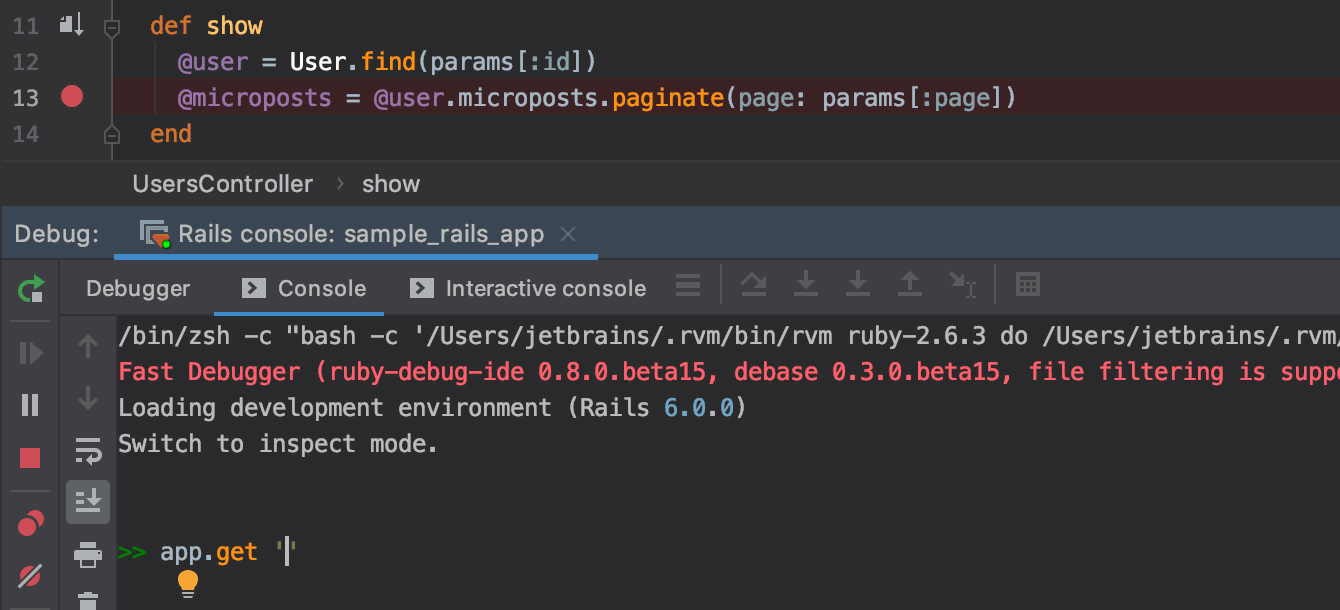 Rails控制臺的交互式調試
