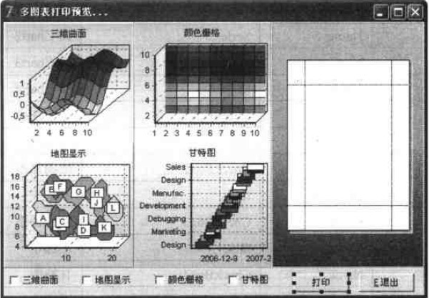 多圖表單頁打印程序設計階段界面