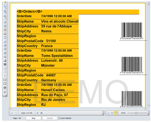 Stimulsoft Reports.Wpf，報表檢測器，數據源，訂單，修復報表